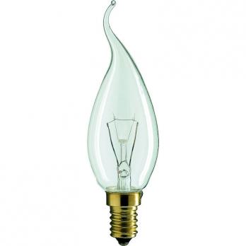 Лампа накаливания "Свеча на ветру" прозрачная 60 Вт-230 В-Е14 TDM