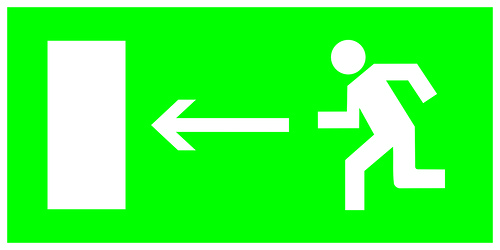 Знак "Направление к эвакуационному выходу налево" 200х100мм TDM