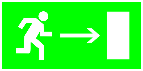 Знак "Направление к эвакуационному выходу направо" 200х100мм TDM